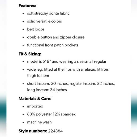 Maurices Black Ponte Patch Pocket High Rise Wide Leg Dress Pant NWT - Picture 15 of 16